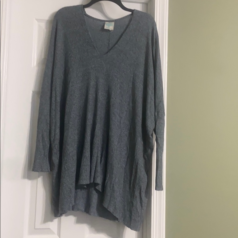 Freeloader blue hacci long sleeve oversized shirt